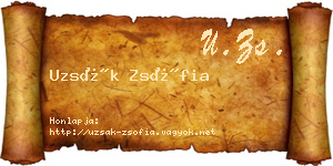 Uzsák Zsófia névjegykártya