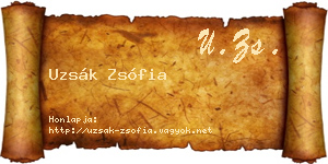 Uzsák Zsófia névjegykártya