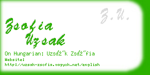 zsofia uzsak business card